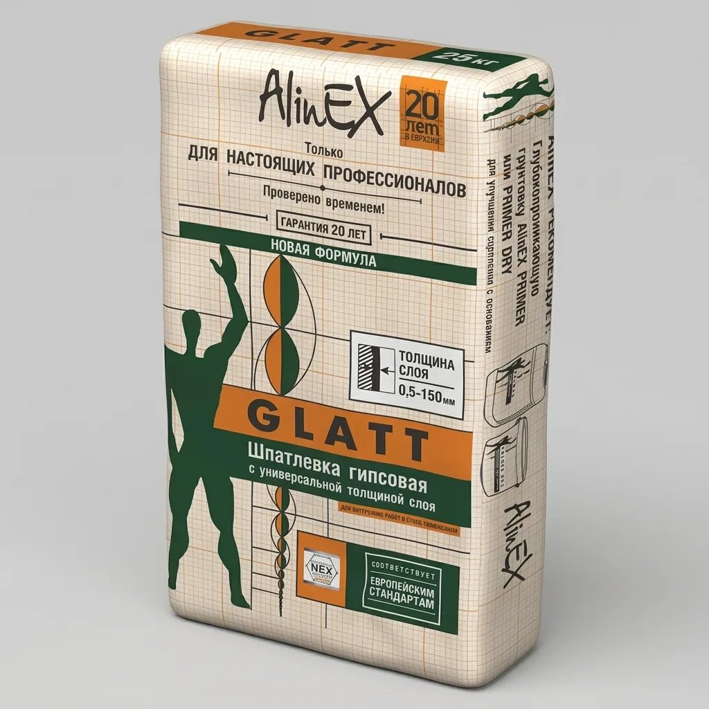"Alinex" GLATT шпатлевка гипсовая 25 кг