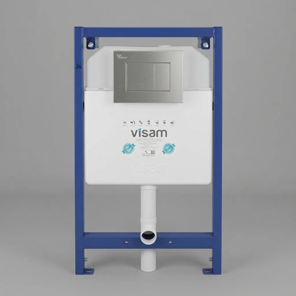 Инсталляция для унитаза подвесного Visam slim 80 (кнопка квадратная хром)