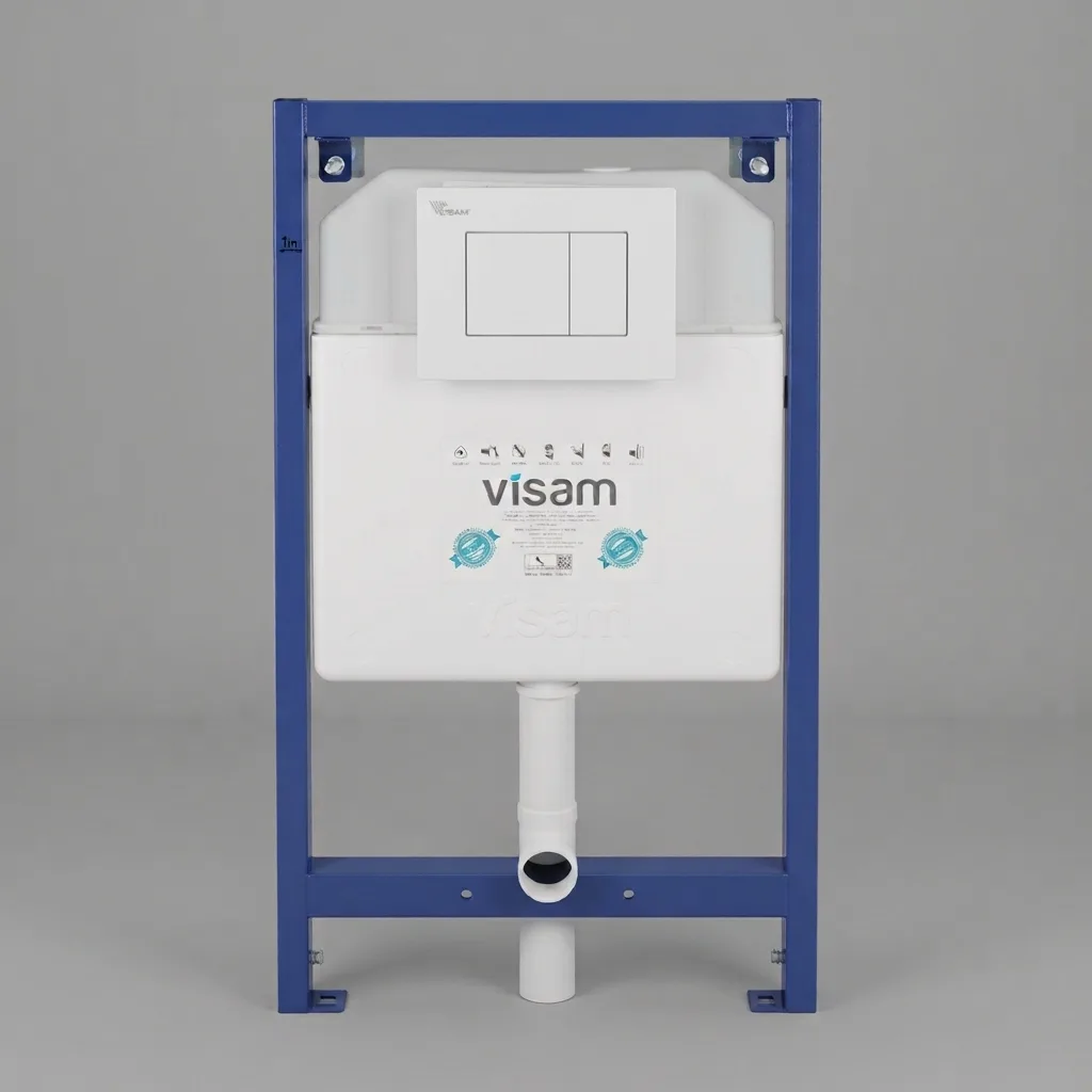 Инсталляция для унитаза подвесного Visam slim 80 (кнопка квадратная белая) EX-220-003