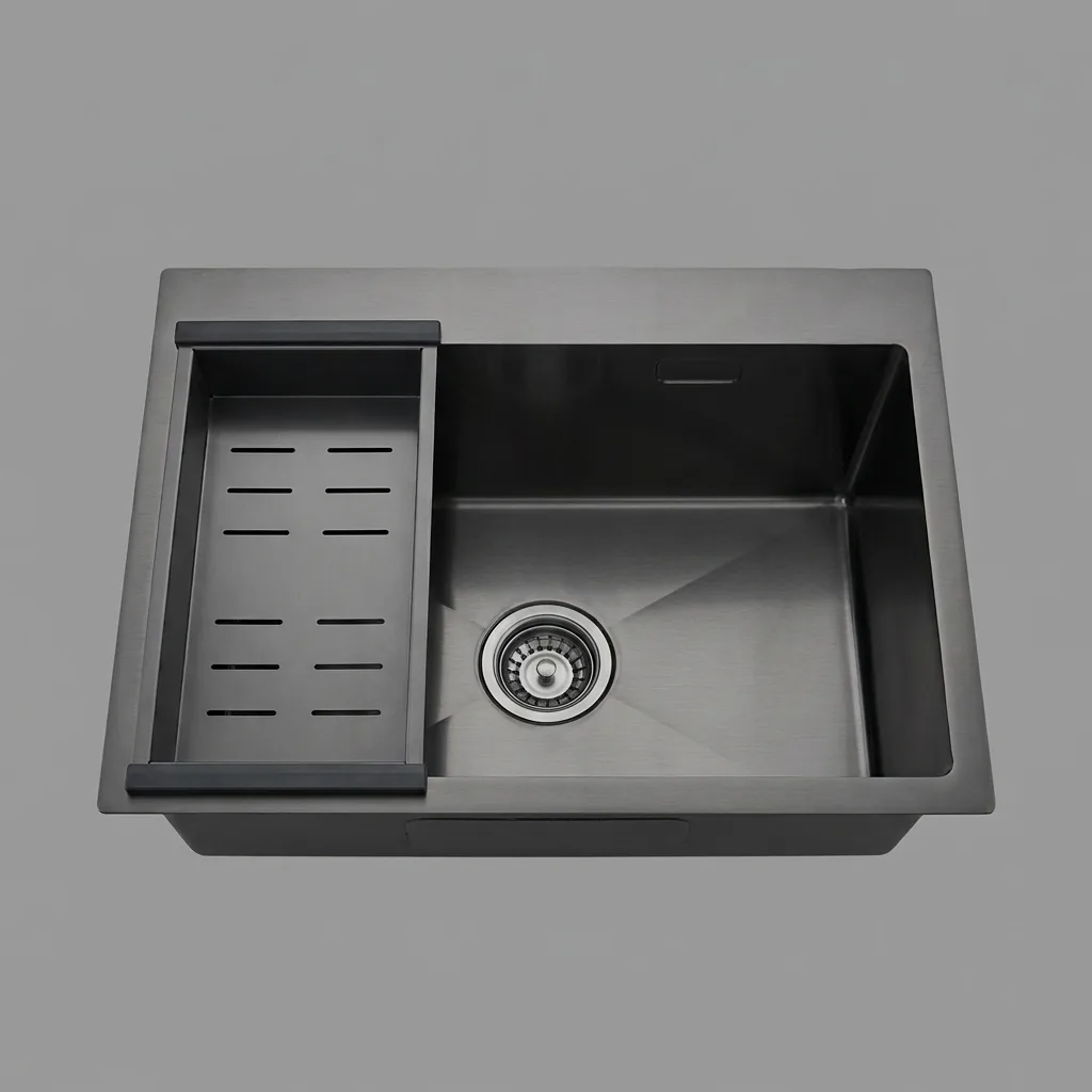 Мойка кухонная врезная металлическая BLACK 600*450*225
