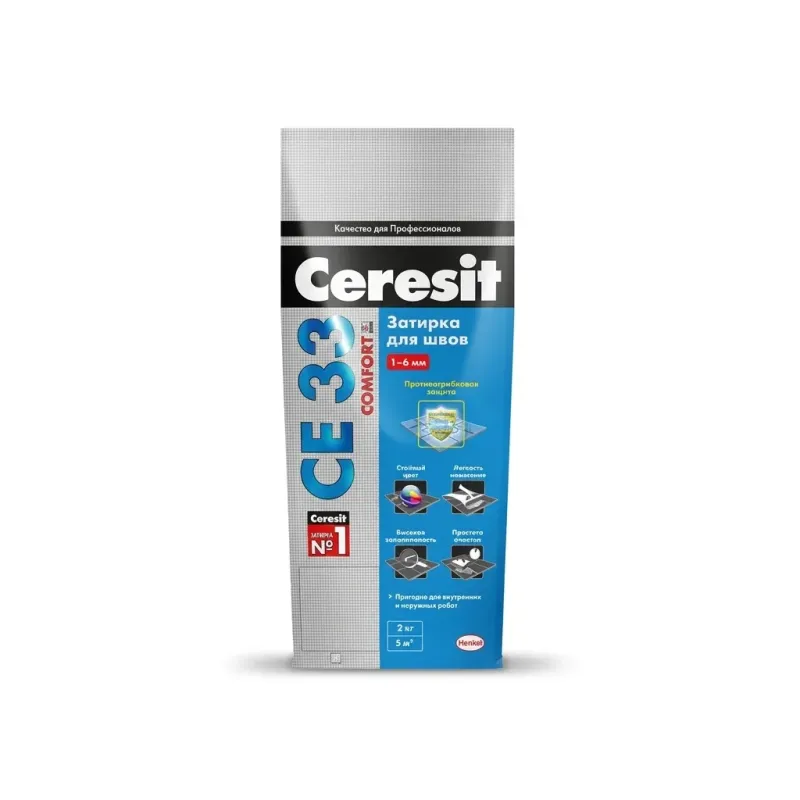 "Ceresit" СЕ-33 затирка для швов плитки белая 2 кг