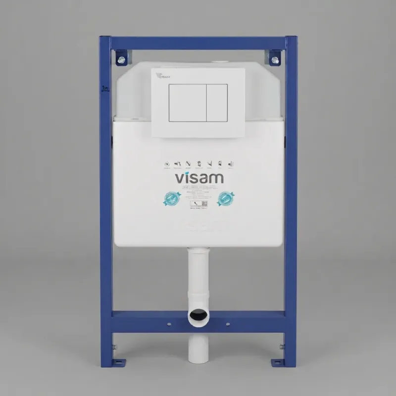Инсталляция для унитаза подвесного Visam slim 80 (кнопка квадратная белая) EX-220-003